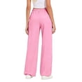 thumbnail image 5 of VV AVEORS Wide Leg Sweatpants Women Baggy Fall Casual High Waisted Drawstring Sweat Track Pants | Cozy Trendy Lounge Daily Autumn Trousers Pink M, 5 of 8