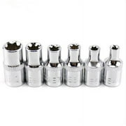 6Pc 1/4 Inch Torx Star Female Bit E Socket Set E4 E5 E6 E7 E8 E10 Hand Tools