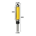 thumbnail image 2 of S SERENABLE Carbide Flush Trim Router Bit Top& Bottom Bearing 3/2 H" X1/4'' Shank Yellow 12.7x38mm Yellow, 2 of 9