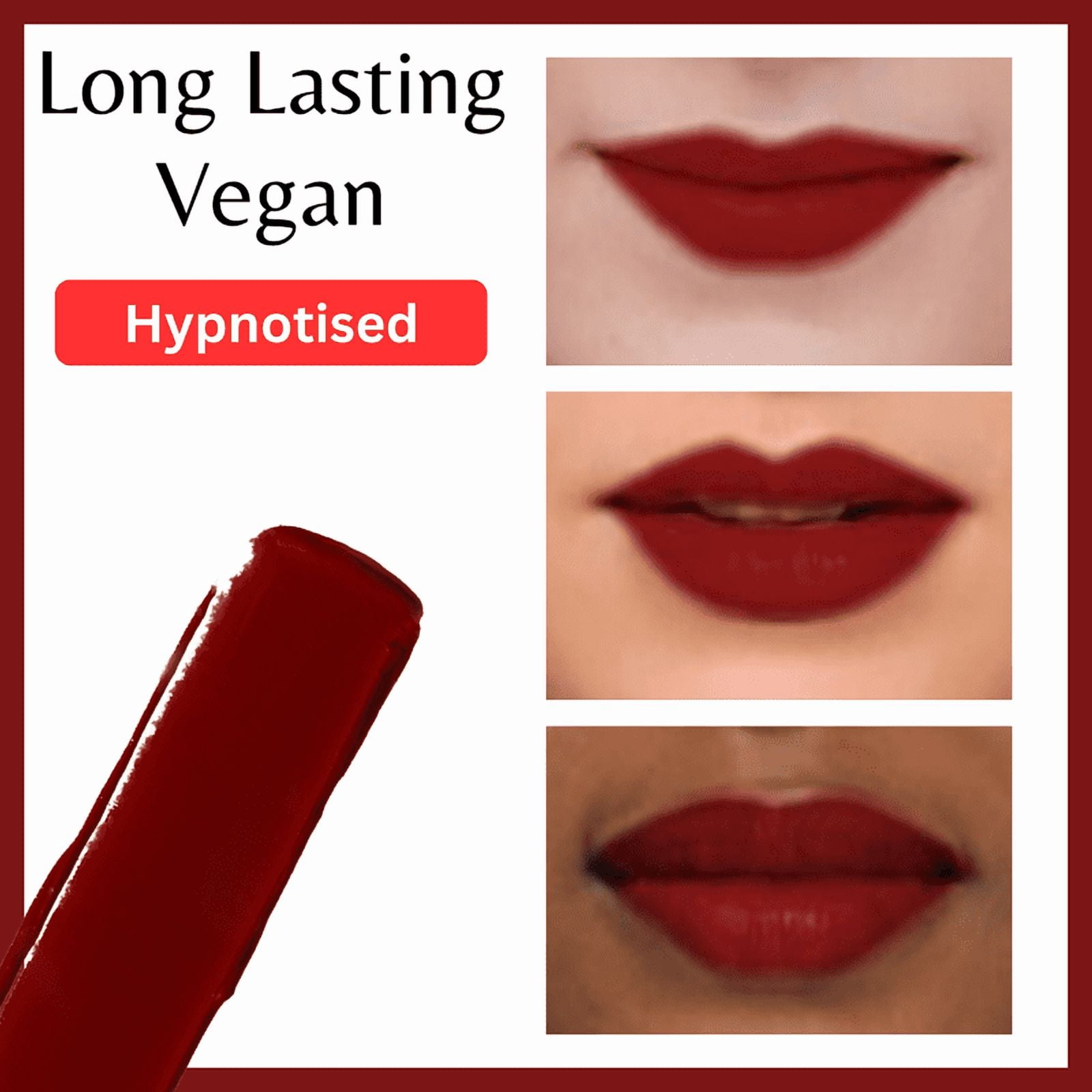 Red carpet - Liquid lipstick by SentiX, matte, High Coverage, Lightweight, Vegan, Paraben-Free, with Vitamin E