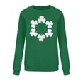 thumbnail image 4 of Hauts à Manches Longues Tendance pour Femmes Imprimé de la Saint-Patrick Col Rond Chandail Chandail en Molleton 1 Pce, 4 of 7