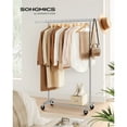 thumbnail image 1 of SONGMICS Clothes Rack with Wheels, Heavy-Duty Clothing Rack for Hanging Clothes,  with Extendable Hanging Rail, 220 lb Load Capacity, Silver UHSR13S, 1 of 9