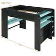 thumbnail image 2 of Harper & Bright Designs Full Size Gaming Loft Bed with Height-adjustable Desk & RGB Lights, Full Wood Loft Bed Frame with Wardrobe & Storage Shelves, Blue, 2 of 18