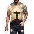 thumbnail image 2 of WAENQINLA Easter Shirt Men Short Sleeve Jesus Graphic Tee Casual Round Neck Stretchy Comfortable Church T-Shirts Khaki T Shirts,Size M-5XL, 2 of 5