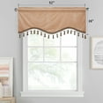 thumbnail image 3 of StangH Blush Beige Velvet Valances Curtains for Kitchen / Nursery Girls Room, Half Window Tassel Tier Curtains Room Darkening Home Decor for Living Room, W52 x L18, 2 Panels, 3 of 8