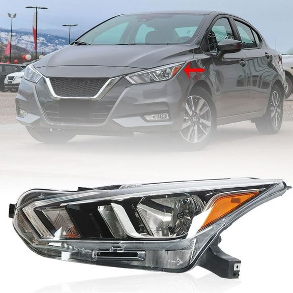 Headlight for 2020 2021 Nissan Versa Halogen Headlight Lamp Assembly Left Headlamp Driver Side