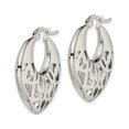 thumbnail image 2 of Stainless Steel Polished Fancy Cut-Out Hoop Earrings, 2 of 4