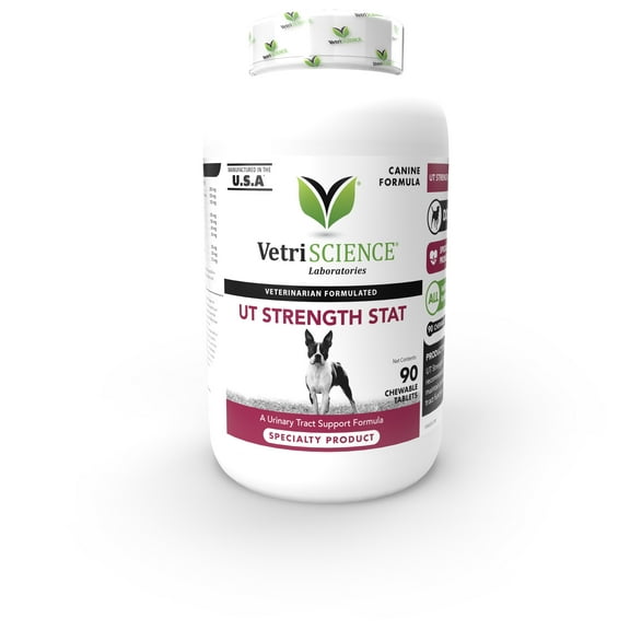 VetriScience UT Strength STAT for Dogs, Urinary Care, Cranberry Flavor, 90 Chewable Tablets