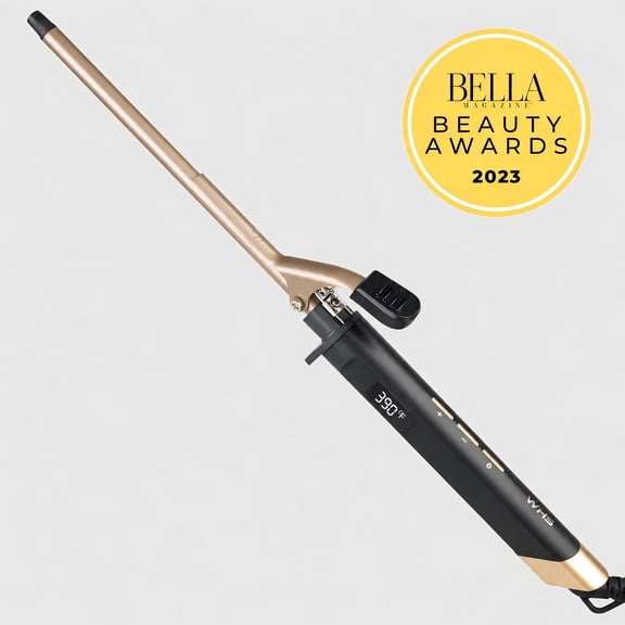 WHS 3/8 inch Curling Iron for Short Hair, 9 mm Barrel Diameter, Ceramic Coating, Built-In Clamp