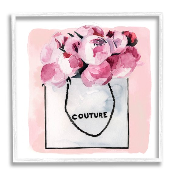 Stupell Industries Blooming Pink Peonies Glam Arrangement Graphic Art White Framed Art Print Wall Art, Design by Jennifer Paxton Parker