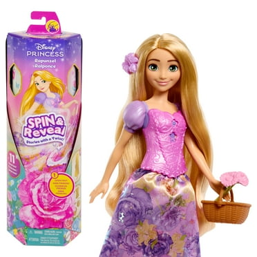 Disney Princess Spin & Reveal Rapunzel Fashion Doll & Accessories with 11 Surprises