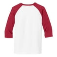 thumbnail image 6 of Youth Core Blend 3/4-Sleeve Cotton/Polyester Raglan Tee White/ Red X-Large, 6 of 6