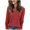 Red 2, variant on T Shirts for Women Casual V Neck Long Sleeve Sweater Tops Soft Comfort Fall Winter Knitted Undershirts