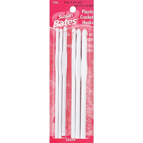 Susan Bates Luxite Plastic Crochet Hook Set, Sizes F, G, H, I, J and K