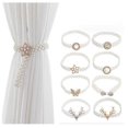 thumbnail image 3 of (Pentagram Style)Curtain Tiebacks, Set of 2 Adjustable Curtain Tiebacks with Spring Wire, Curtain Tiebacks with Butterfly and Beads, No Drilling for H, 3 of 4