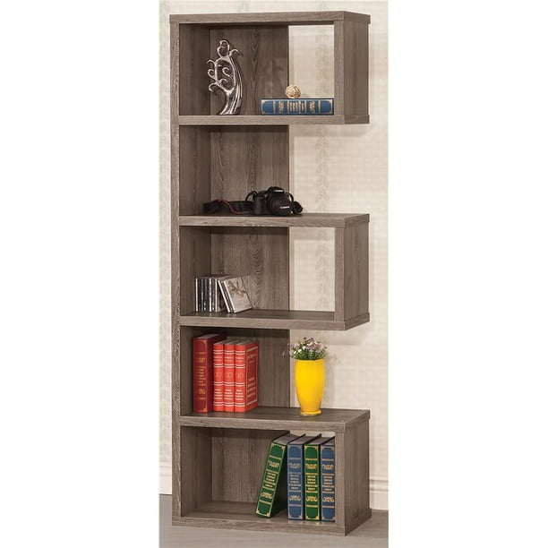 Modern Bookshelf In Dark Gray Walmart Com Walmart Com