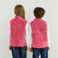 thumbnail image 3 of Staki Girls Vest Girls Fleece Vest Sleeveless Jacket Fall Winter Warm Outerwear(Hot Pink,7-9 Years), 3 of 4