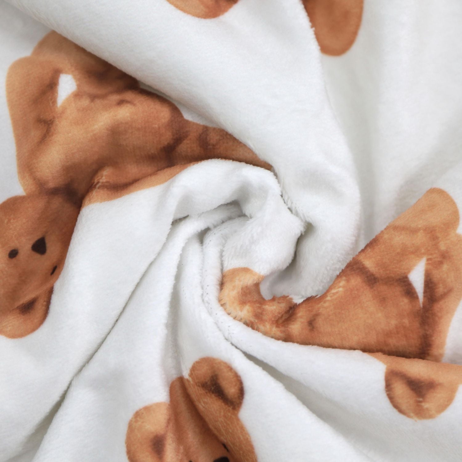 Marina Decoration Reversible Rich Printed Woven Fluffy Plush Soft Warm Flannel Fleece Children Throw Sherpa Kids Blanket, 40 x 50 Inch Brown Teddy Bear Pattern