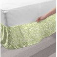 thumbnail image 2 of Leaf Bed Skirt, Watercolors Green Tea Leaves and Branches Lines and Patterns Contemporary Artwork, Elastic Bedskirt Dust Ruffle Wrap Around for Bedding Decor, 4 Sizes, Green Ecru, by Ambesonne, 2 of 2