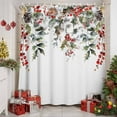 thumbnail image 2 of Christmas Shower Curtains for Bathroom, Winter Pine Leaves Pine Cones Red Berries Waterproof Fabric Shower Curtain for Bathroom Bathtub Decoration, Machine Washable, 36"x72", 2 of 9