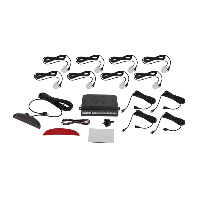 Sistema de radar de reversa Unique Bargains, sensor de estacionamiento trasero y delantero, 8 piezas