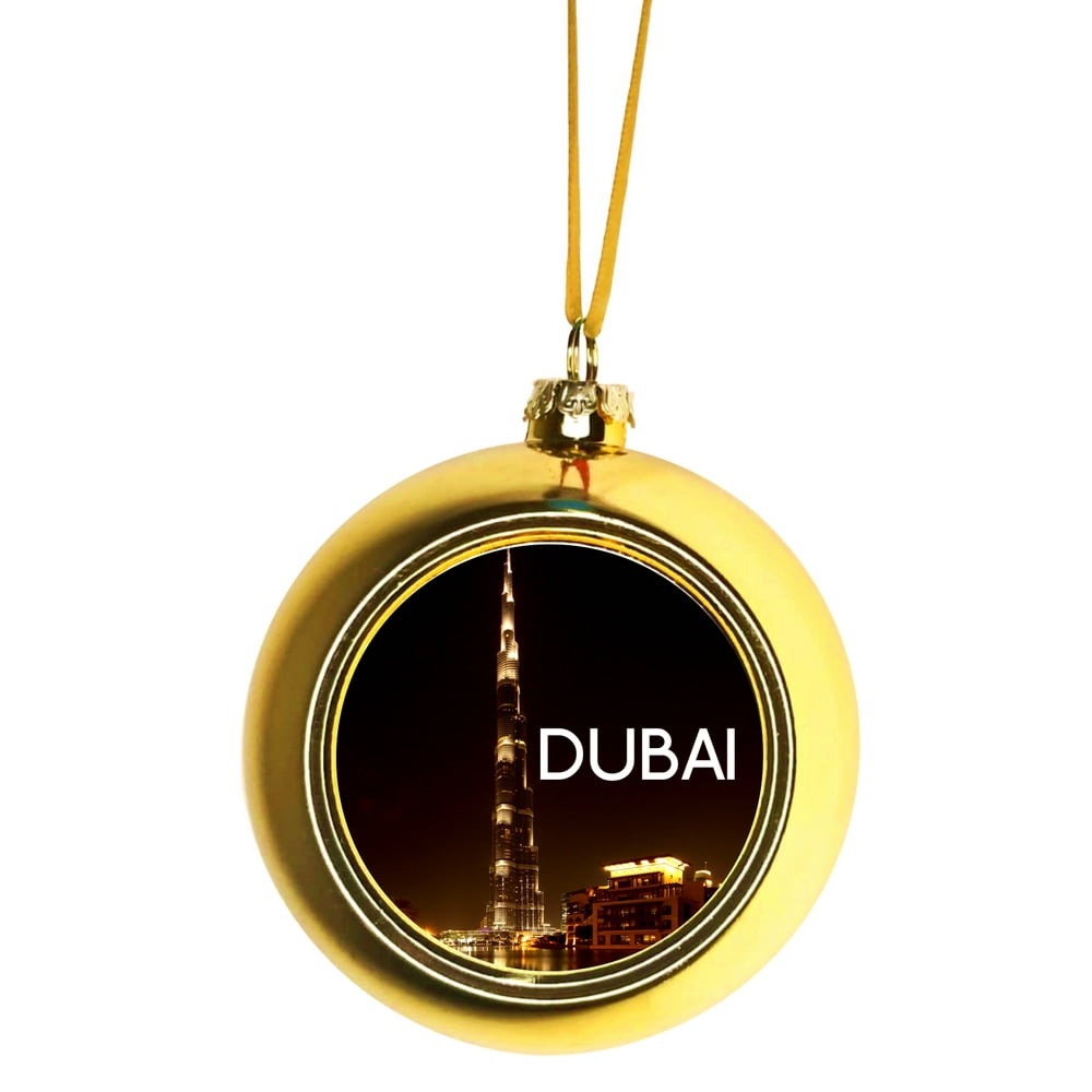 Christmas Ornaments Travel Dubai Burj Khalifa Scenic Ball Ornaments