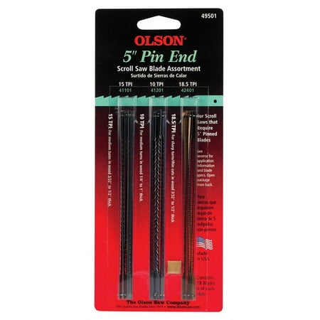 Olson Saw FR49501 Pinned End Scroll Saw Blade, 5"