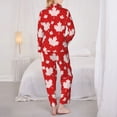 thumbnail image 5 of Kll Maple Leaves Print Women'S Long Sleeve Pajamas With Pants Sleepwear Loungewear 2 Set-X-Large, 5 of 9