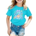 thumbnail image 2 of NOLDARES Girls Halloween Pumpkin Shirt, Witch Hat Ghost Floral Neon Graphic Short Sleeve T-Shirt Sky Blue for Size 9-10 Years, 2 of 7