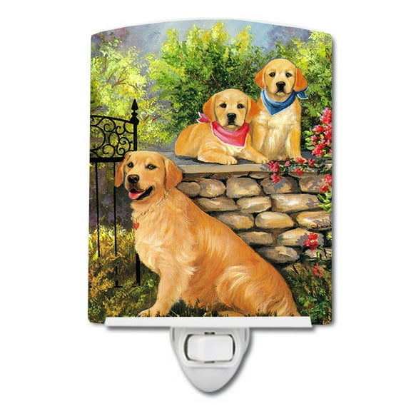 Caroline's Treasures PPP3101CNL Golden Retriever At the Gate Ceramic Night Light, 6x4x3", multicolor
