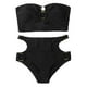 thumbnail image 1 of Traje de baño de dos piezas con tiras y aros acanalados para mujer, 1 of 5
