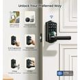 thumbnail image 3 of Veise WiFi Smart Lever Lock, Fingerprint Keyless Entry Door Lock with Handle, Built-in WiFi, Remote App Control, IP65 Waterproof, Matte Black, 3 of 9