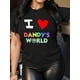 thumbnail image 1 of Camiseta De Mujer Activewear Tops Simples De Verano Para Viajes De MochileroWomen's Casual Crew Neck T-Shirt with "I Love Dandy's World" Print, 100% Polyester Knit Fabric, Medium Stretch, Short Slee, 1 of 8
