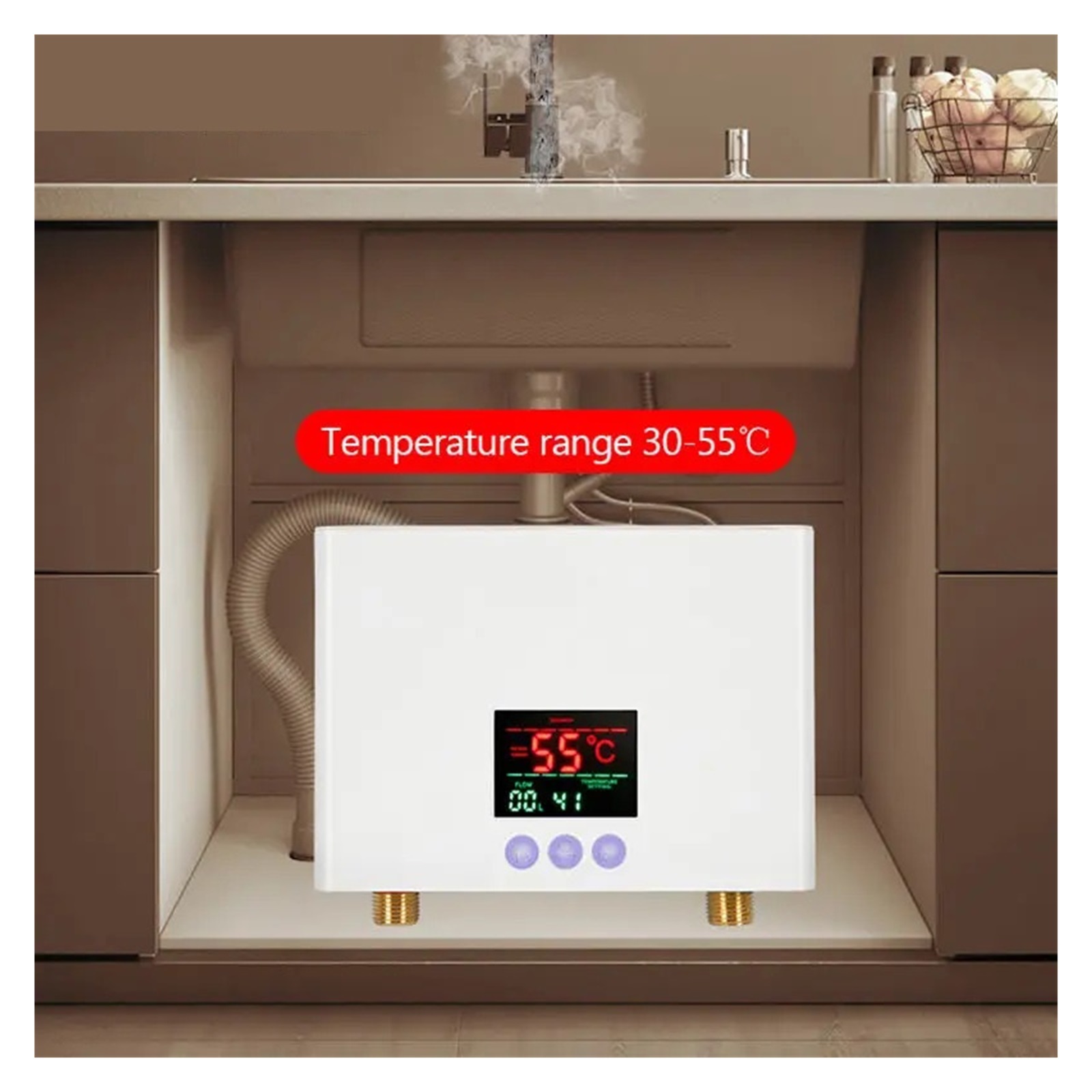 3KW/5.5KW Instant Water Heater Fast Heating Intelligent Frequency Conversion Constant Temperature Remote Control Water Heater ,Safety Protections