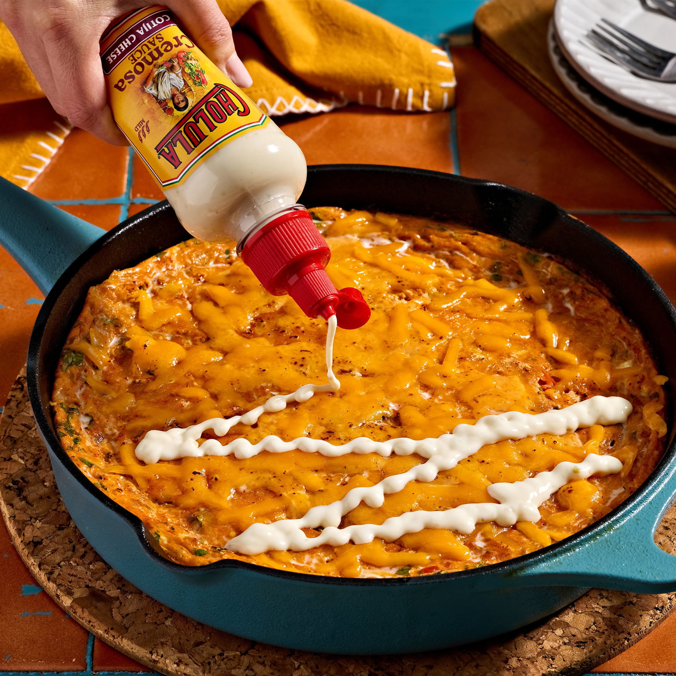(2 pack) Cholula Cremosa Cotija Cheese Sauce in Resealable Plastic Bottle, 8 fl oz