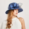thumbnail image 6 of Yoyauz Women's Organza Derby Church Wedding Tiara Clock Bucket Hat, 6 of 7