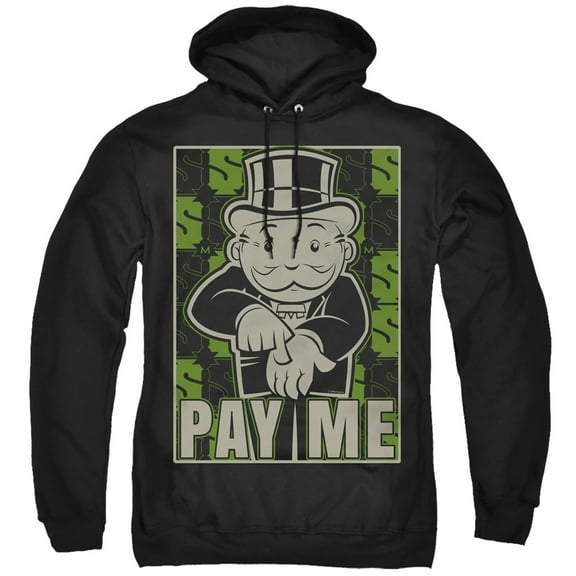 Monopoly Pay Me Adult Pullover Hoodie Sweatshirt Black