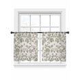 thumbnail image 2 of Spring Flowers Semi Sheer Curtains 54 Inch Length 2 Panels Set, Farmhouse Sage Green Pastoral Floral Leaf Sheer Kitchen Curtain Privacy Voile Window Curtain for Living Room Bedroom Rod Pocket Drapes, 2 of 7