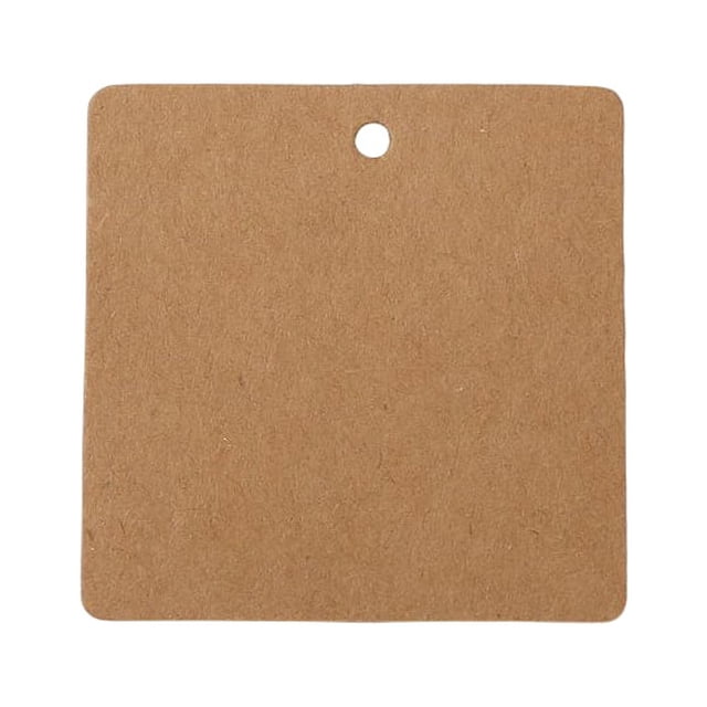 Minnieouse Etiquetas cuadradas en blanco para papelería DIY, tarjetas de precio de regalo hechas a mano, ropa, zapatos, bolsas, etiquetas, embalaje de Accesorios de disfraces Color Kraft Minnieouse AP018104-01
