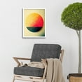 thumbnail image 2 of Minimalist Geometric Textured Sun Illustration Warm Yellow Orange Red Art Print Framed Poster Wall Decor 12x16 inch, 2 of 5