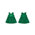 thumbnail image 2 of BemeyourBBs Toddler Girl St Patricks Day Outfits Spring Tank Dress Overalls Shamrock Embroidery Cute Sleeveless Round Neck A Line Dress, 2 of 9