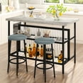 thumbnail image 6 of Kitchen Counter Height Dining Table Set, 3-Piece Kitchen Island Table and Chair Set, Kitchen Dining Table with Storage Shelf, Suitable for Apartments, Breakfast Nooks, Kitchens, and Bar Dining Areas., 6 of 8