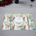 thumbnail image 2 of MKHERT Flamingos Bird with Palm Leaves and Hawaiian Hibiscus Flowers Placemats Table Mats for Dining Room Kitchen Table Decoration 12x18 inch,Set of 6, 2 of 4