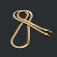 thumbnail image 4 of Collar con cadena en espiga chapado en oro, collar con cadena de plata 925, collar plano, 4 of 7