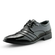 Formal Casual Leather Black Men Oxfords Business Luxury Shiny Leather Lace up Dress Pointed Toe Footwear Shoes A229