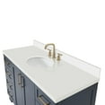 thumbnail image 5 of Ariel Taylor 55 In. Oval Sink Vanity With White Quartz Countertop In Midnight Blue, 5 of 10