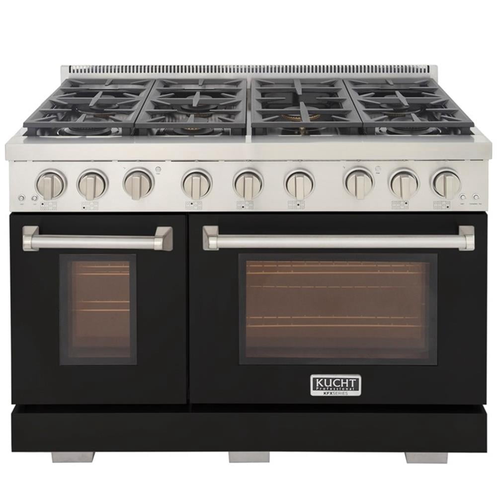 Pemberly Row 48" Propane Gas Range in Black with True Simmer Burners