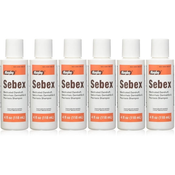 Sebex Medicated Dandruff Shampoo Generic for Sebulex - 4 oz, (Pack of 6)