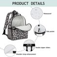 thumbnail image 4 of Green Skull Rose Pattern Backpack for School,Cute School Bag,Schoolbag with Adjustable Shoulder Straps & Padded Back,15.25"x11.5"x5.25", 4 of 5
