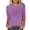 Purple, variant on lcziwo Womens 3/4 Sleeve Tops Cotton Celebration Casual Blouse Plus Size Patriotic 250th American Flag Print Summer Tee Navy XXXL